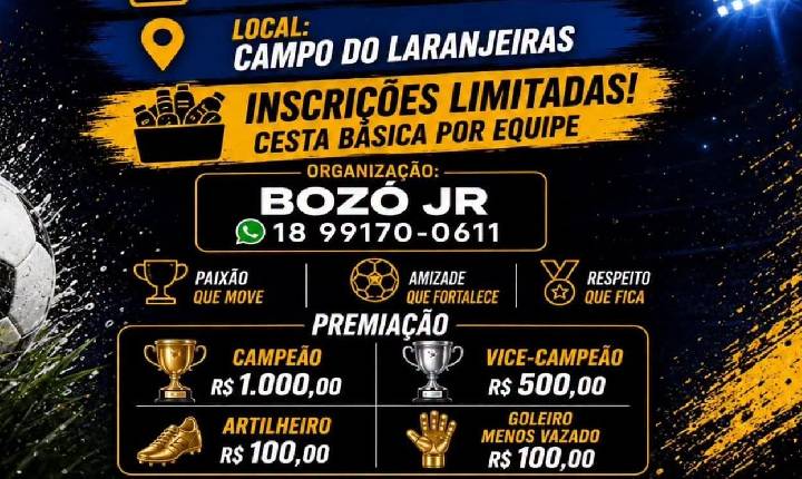 1º Torneio Azevedo Multi Center organizado pelo Bozó Jr. será realizado em setembro no Campo do Laranjeiras em Castilho (SP)