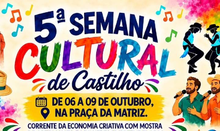 5ª semana cultural de Castilho reúne diversas atrações nesta quinta-feira (8)