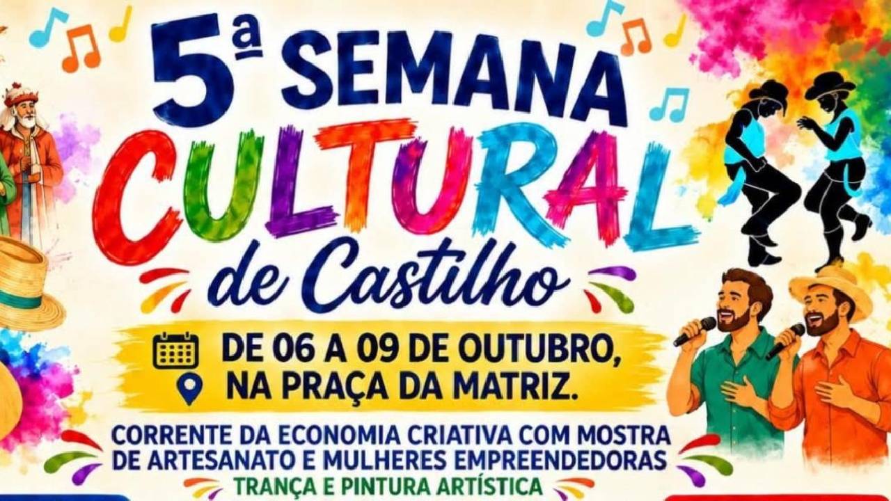 5ª Semana Cultural de Castilho termina nesta sexta-feira (9) com programação especial na Praça da Matriz