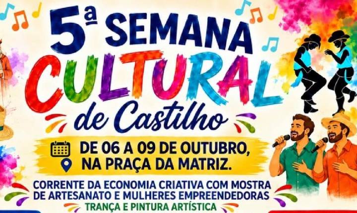 5ª Semana Cultural de Castilho termina nesta sexta-feira (9) com programação especial na Praça da Matriz