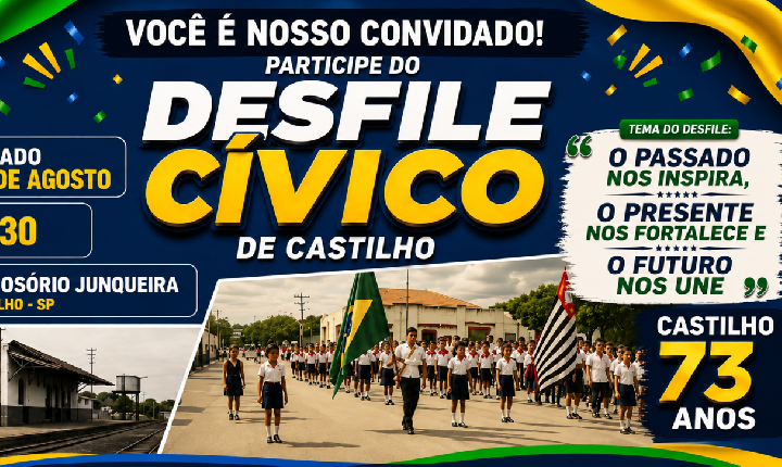 Castilho (SP) realiza Desfile Cívico neste sábado em comemoração aos 73 anos do município