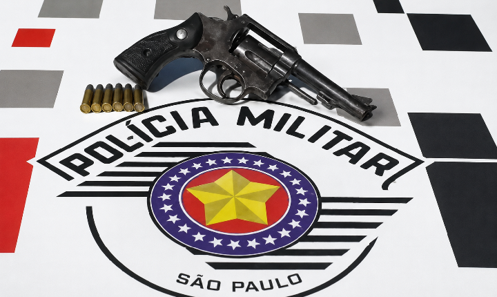 Homem é detido pela PM com revólver e munições de calibre 38 em Andradina (SP)