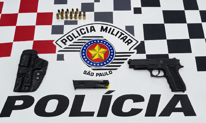 Homem é preso com pistola e munições em Ilha Solteira (SP)