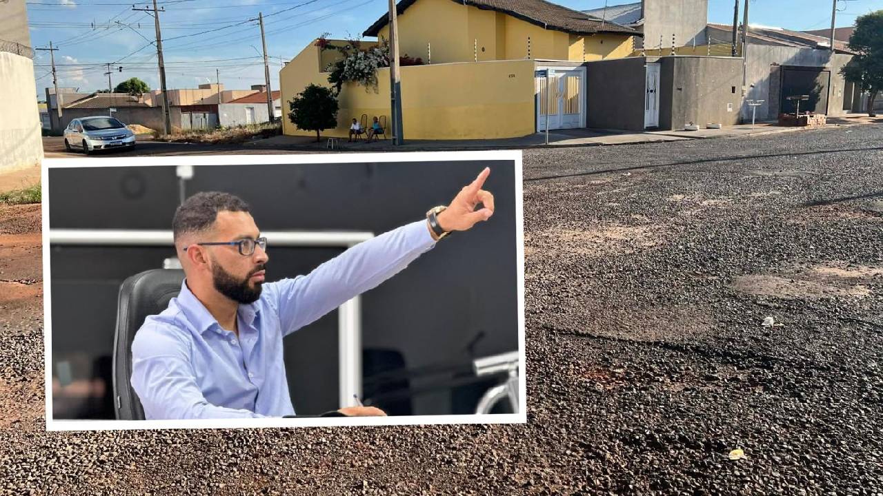 João do Espeto cobra recapeamento de ruas no bairro Hosoume em Castilho (SP)