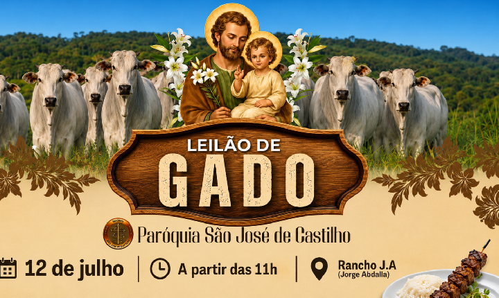 Paróquia São José de Castilho (SP) realiza Leilão de Gado neste domingo (12)