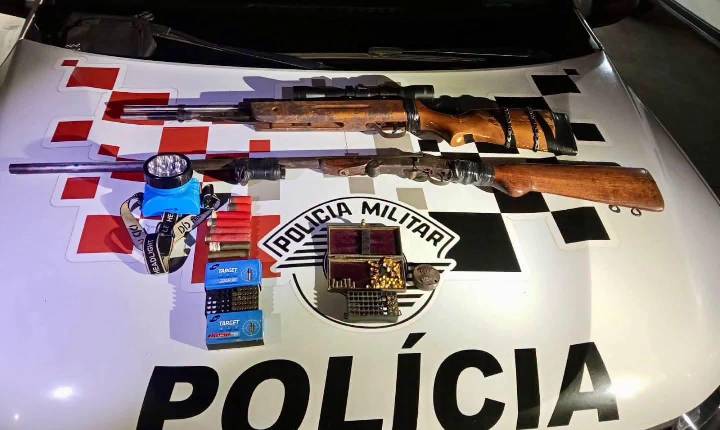 Polícia Militar prende homem por porte e posse ilegal de armas de fogo em Guaraçaí (SP)