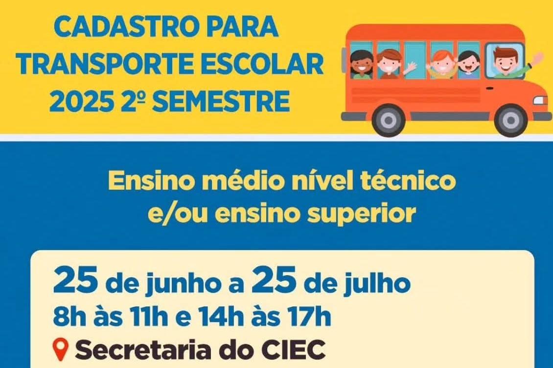 Estudantes de Castilho têm até dia 25 de julho para cadastrar ou recadastrar carteirinha do transporte escolar