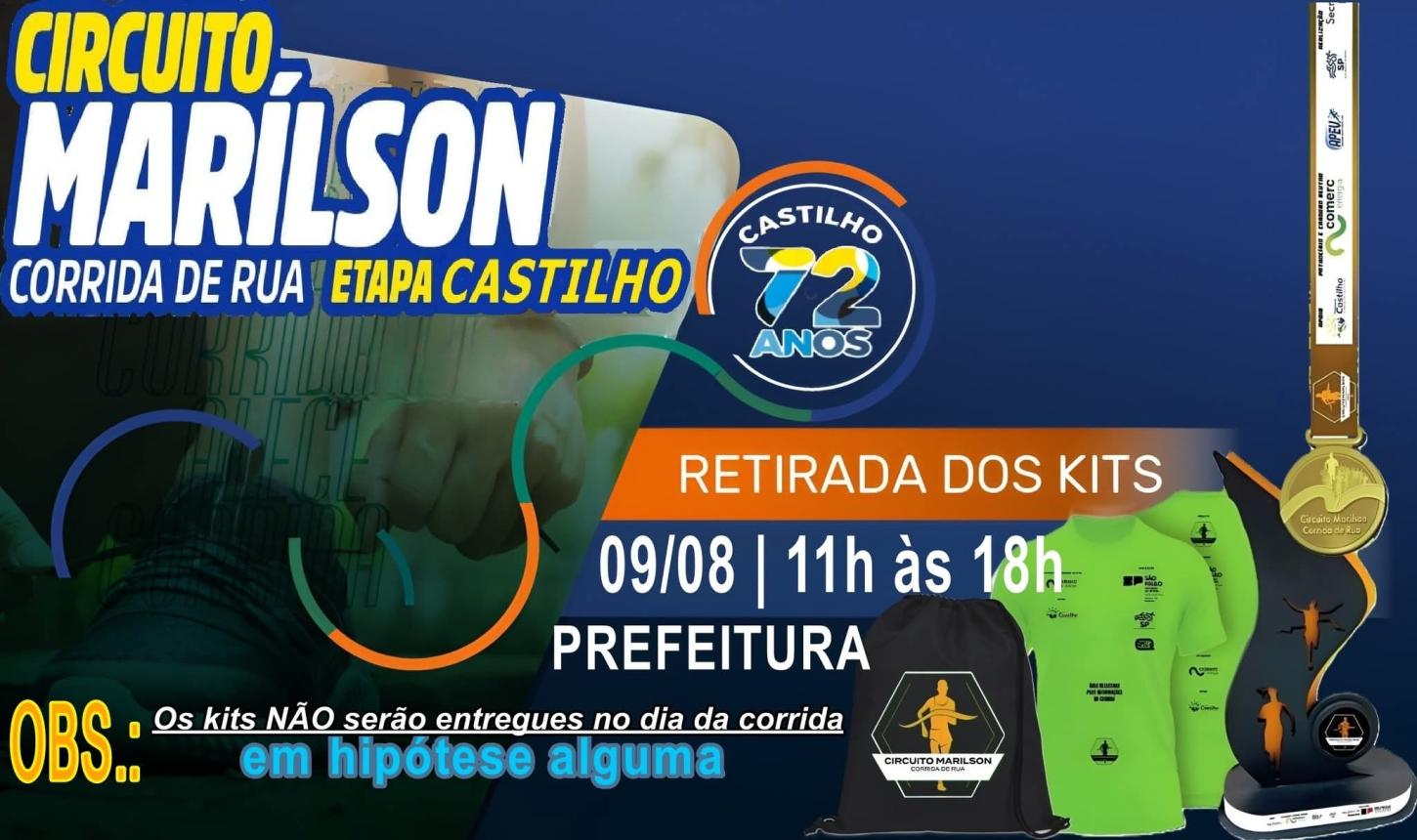 “Circuito Marilson de Corrida de Rua” acontece às 7h da manhã deste domingo (10) em Castilho 