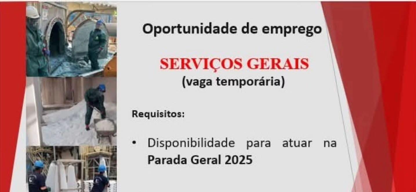 Empresa Limpidoz Higiene contrata serviços gerais para a parada geral na Eldorado Brasil