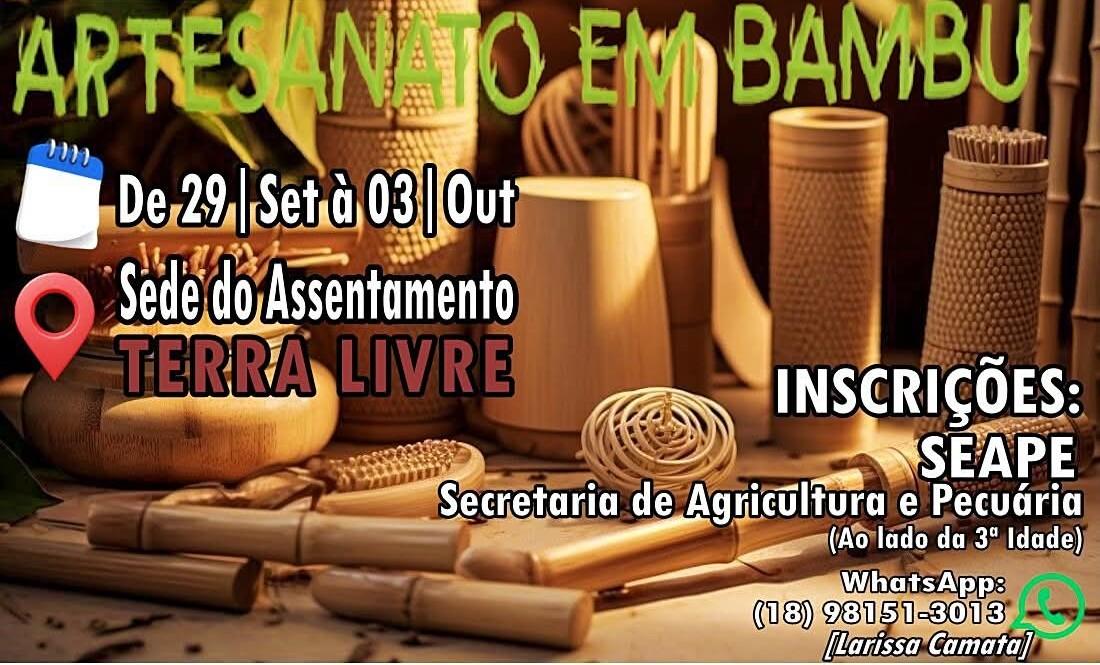 Secretaria de Agricultura oferece curso de artesanato em bambu em Castilho (SP)