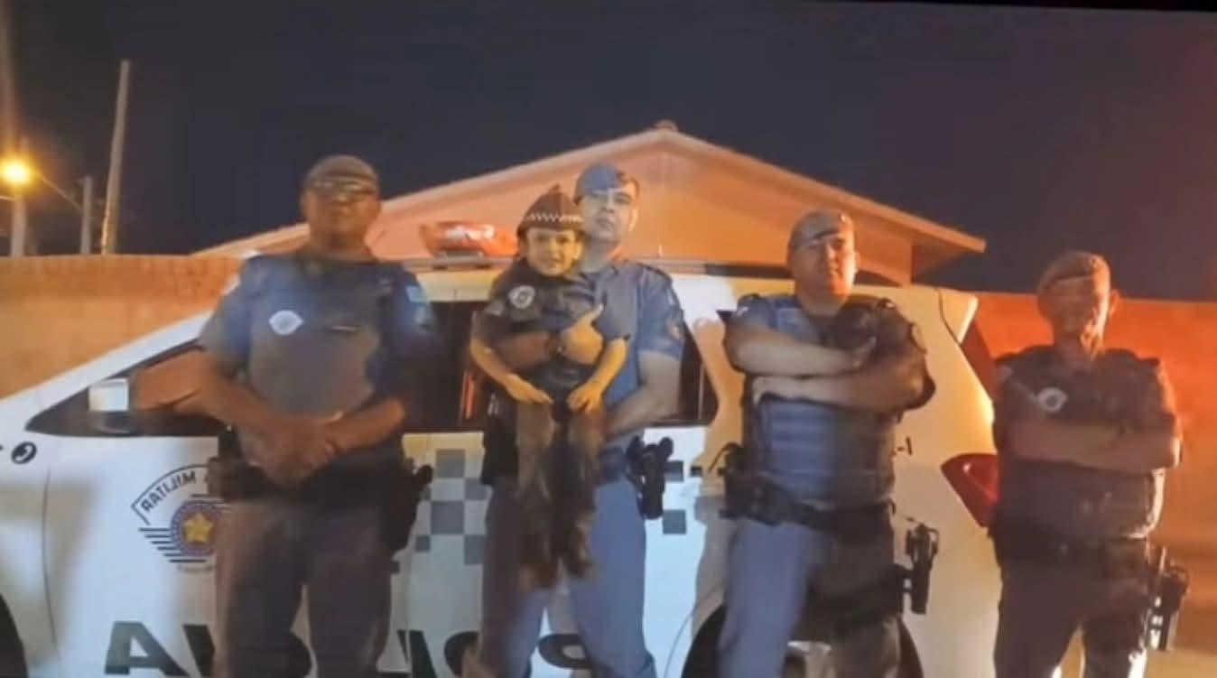 Criança é homenageada pela Polícia Militar no dia de seu aniversário de 4 anos em Castilho (SP)