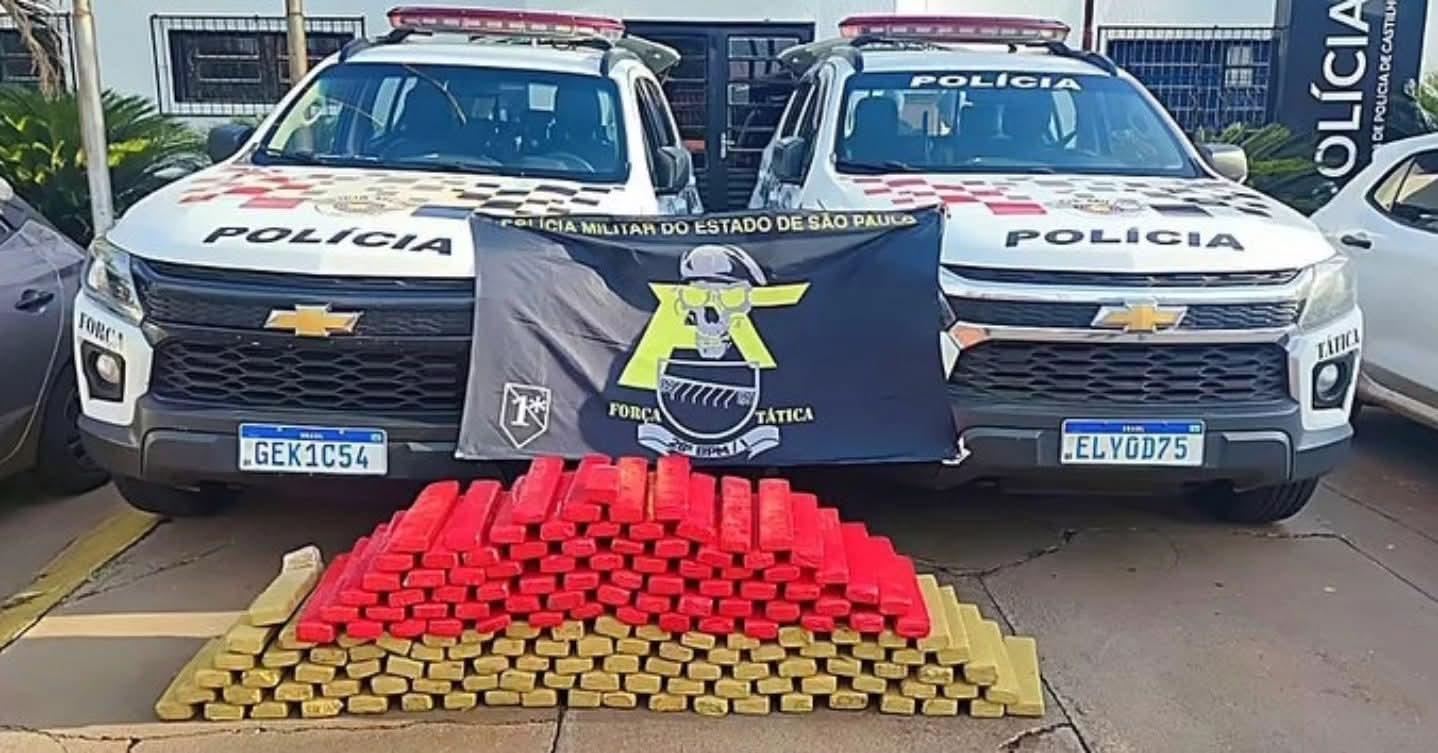 Polícia Militar apreende grande carga de maconha na divisa entre Castilho (SP) e Três Lagoas (MS)