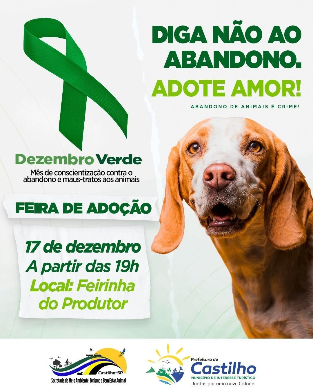 Nesta quarta-feira (17) adote um amigo na Feirinha do Produtor em Castilho (SP)