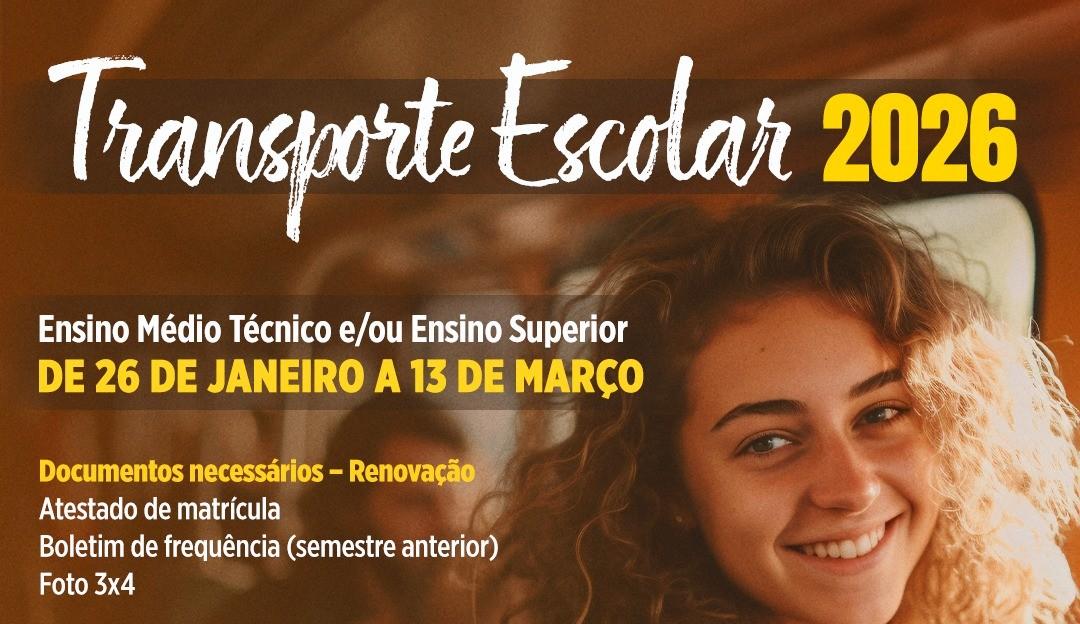 Castilho abre prazo e divulga requisitos para obtenção do transporte escolar 2026