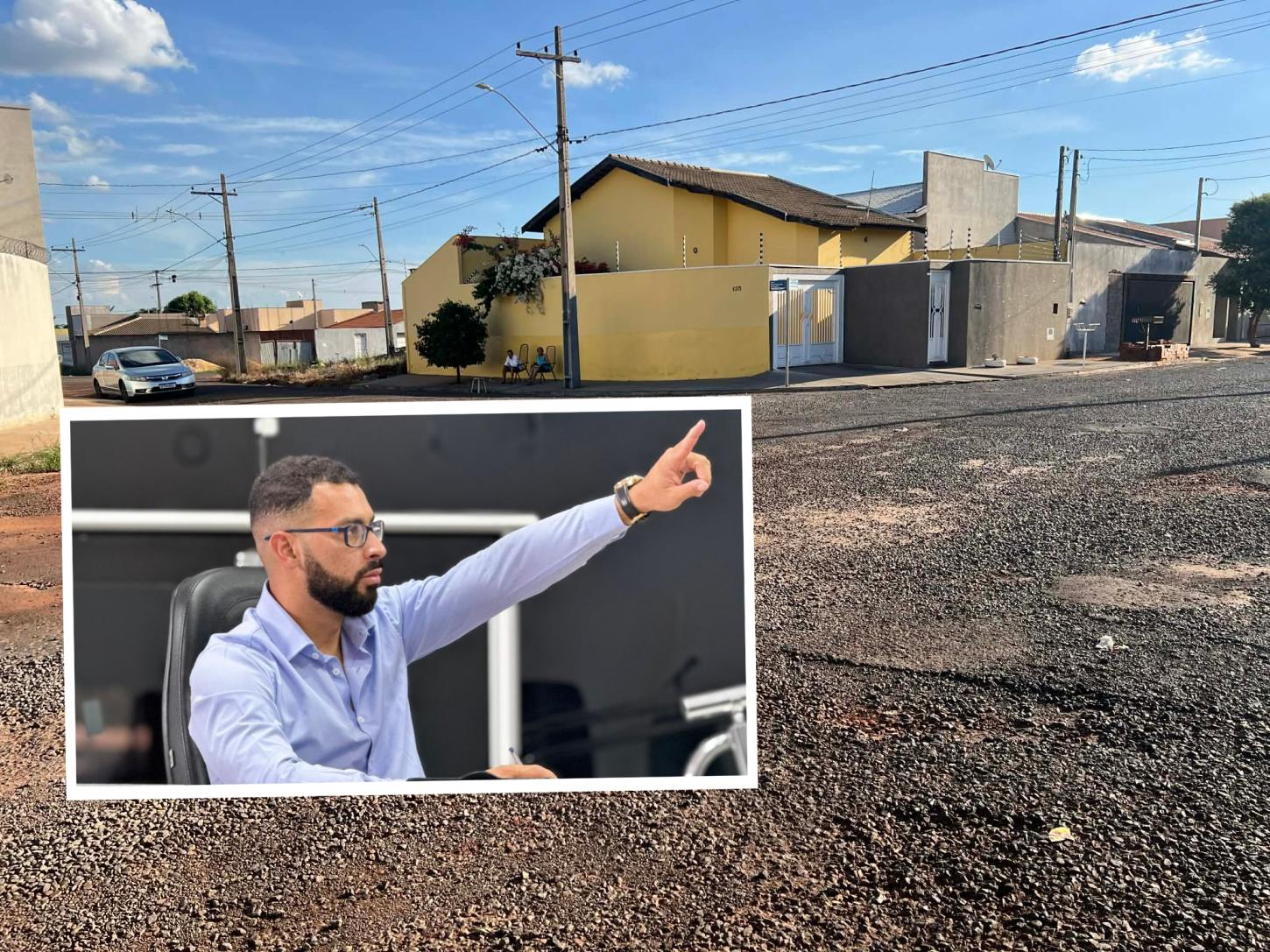 João do Espeto cobra recapeamento de ruas no bairro Hosoume em Castilho (SP)