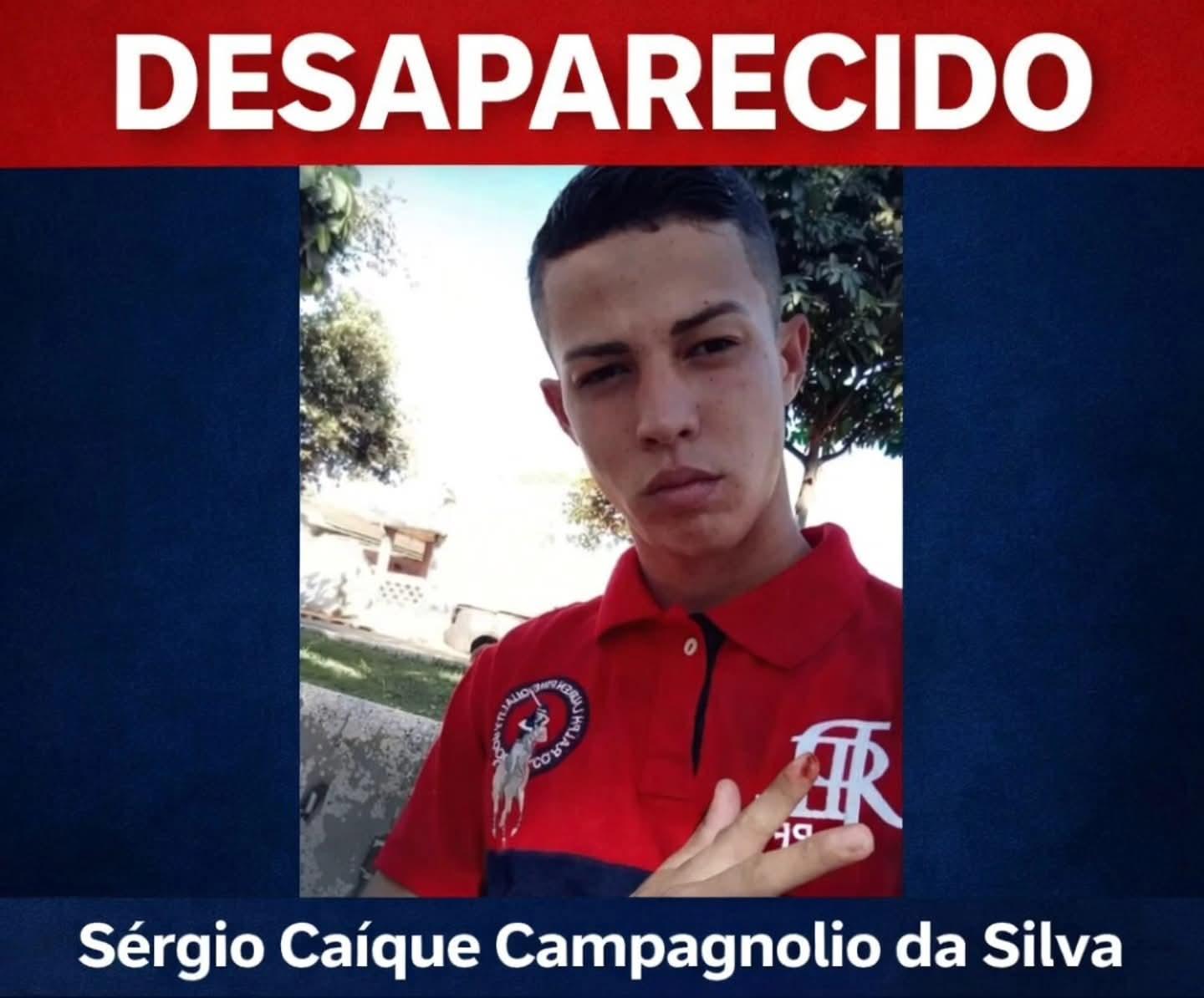 Rapaz de Três Lagoas (MS), Sérgio Caíque, de 27 anos, continua desaparecido 