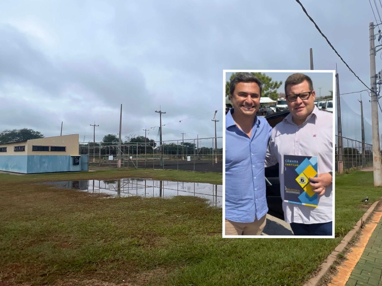 Após cobranças do vereador João Paulo Araújo prefeitura inicia revitalização do campo sintético em Castilho (SP)