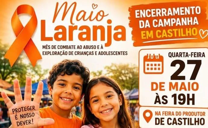 Cras Castilho (SP) realiza encerramento da campanha Maio Laranja nesta quarta-feira (27) na Feirinha do Produtor