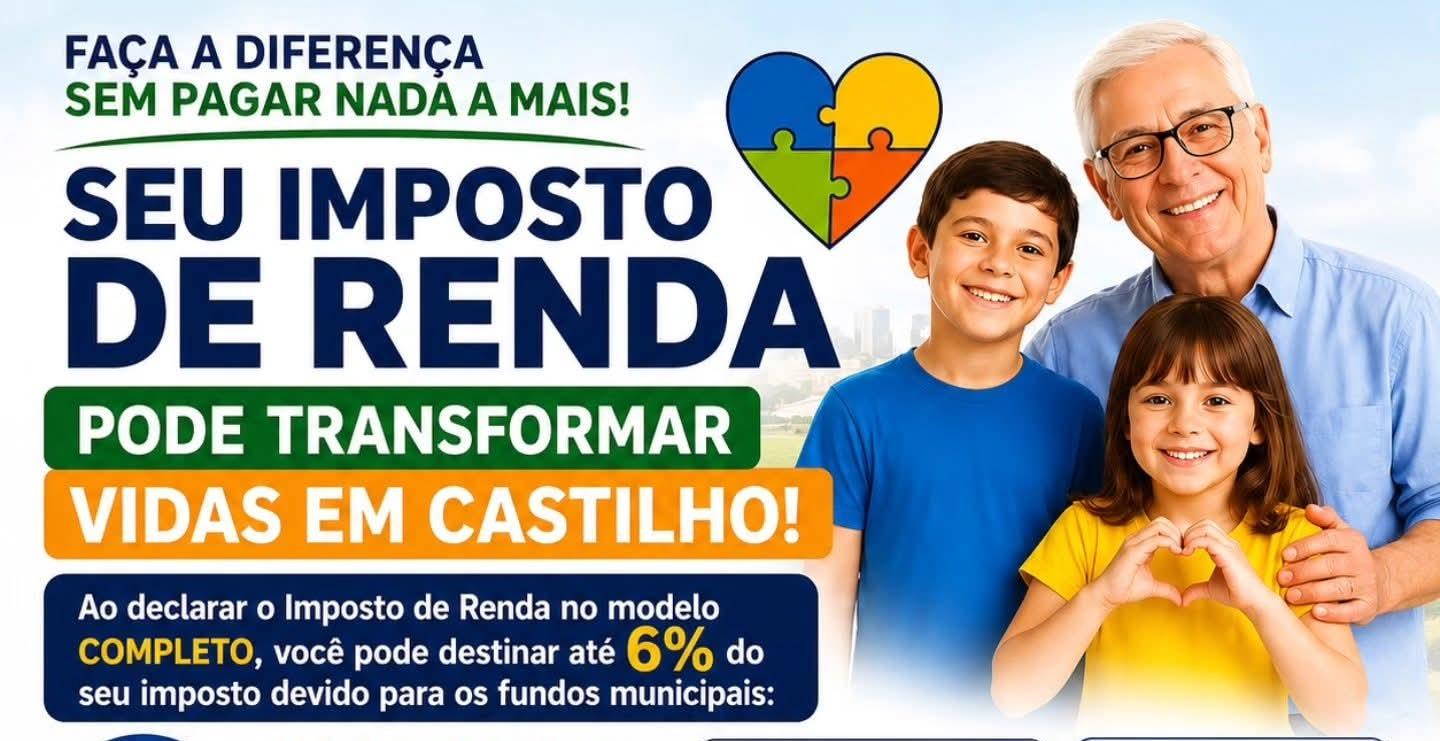Veja como transformar seu Imposto de Renda em progresso para Castilho (SP)
