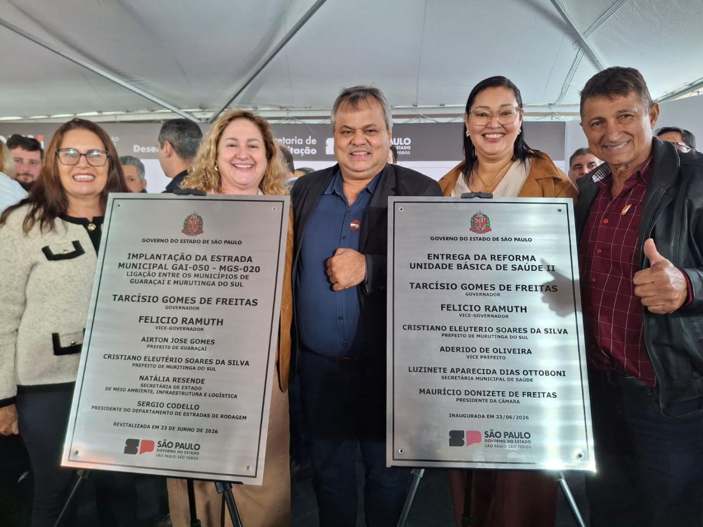 Dia histórico para Murutinga do Sul (SP): Município recebe placas de inauguração de importantes obras
