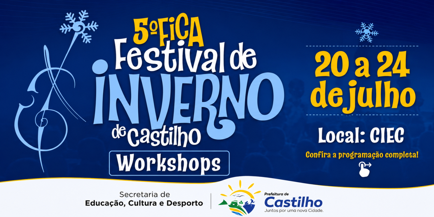 5º Festival de Inverno de Castilho (SP) terá semana de workshops gratuitos no CIEC