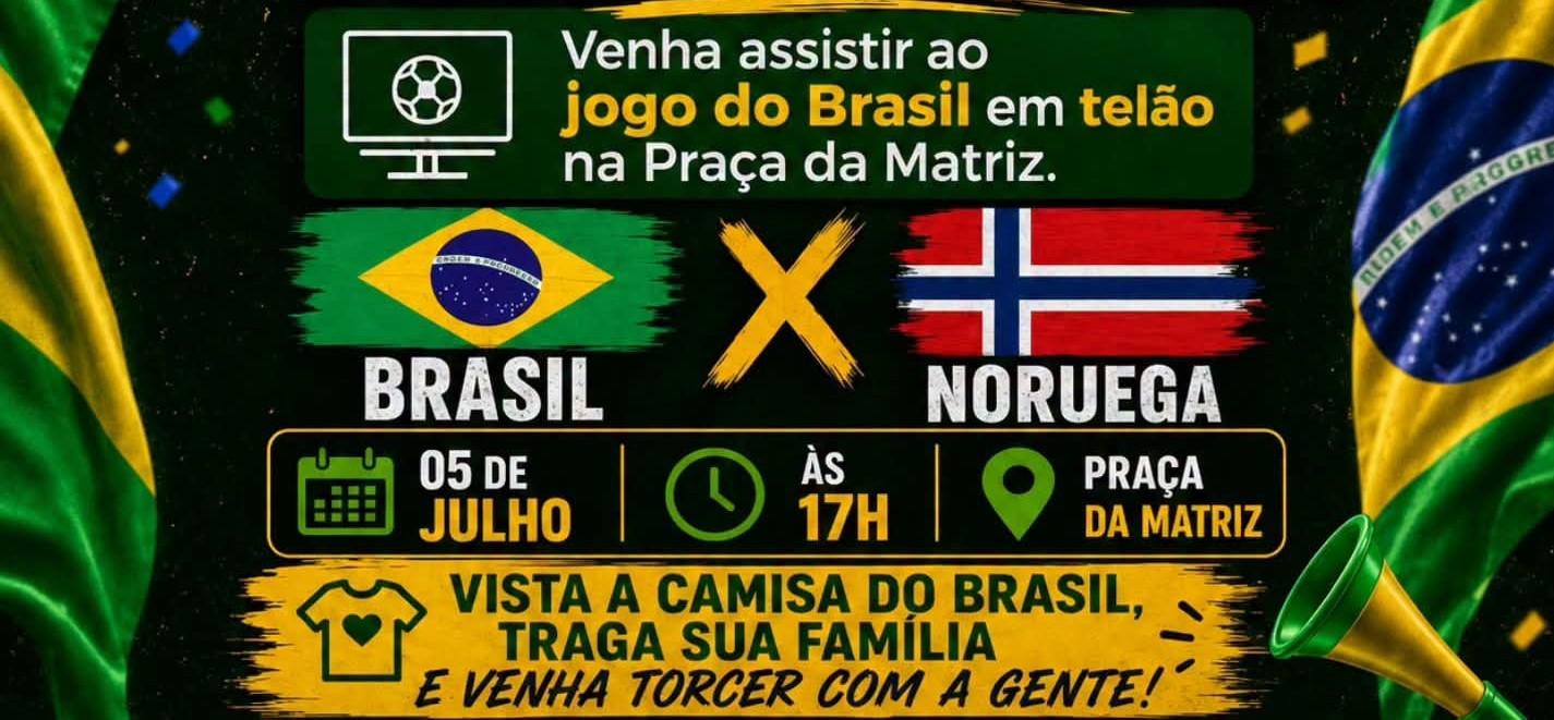 Com telão led e show de Marco Túlio & Luciano, Castilho (SP) convida população para torcer pelo Brasil na Praça da Matriz  