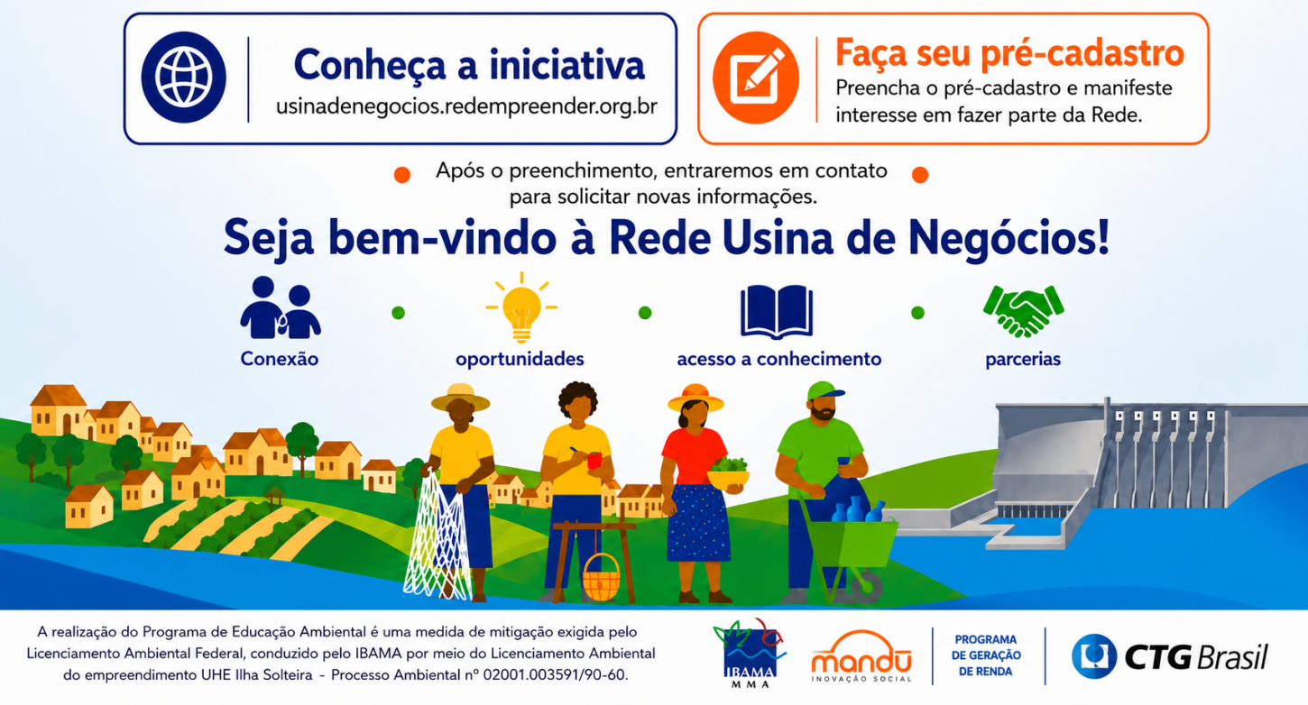 Convite para novos membros da Rede Usina de Negócios