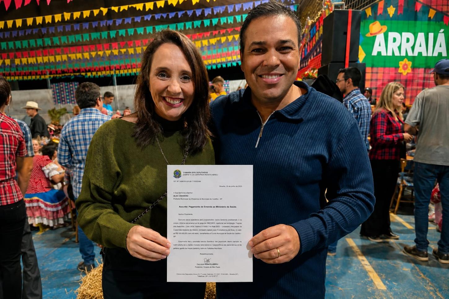 Ex-vereador Albecyr conquista R$ 100 mil com a Deputada Federal Renata Abreu para à Saúde de Castilho (SP)