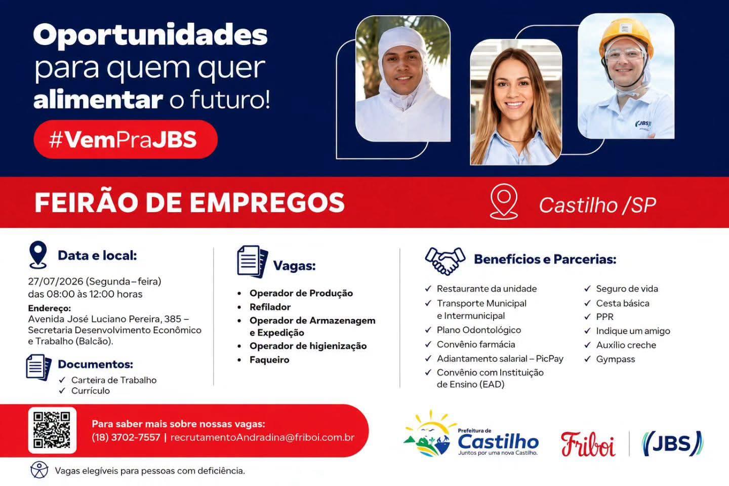 Friboi realiza feirão de empregos na segunda-feira (27) em Castilho (SP)