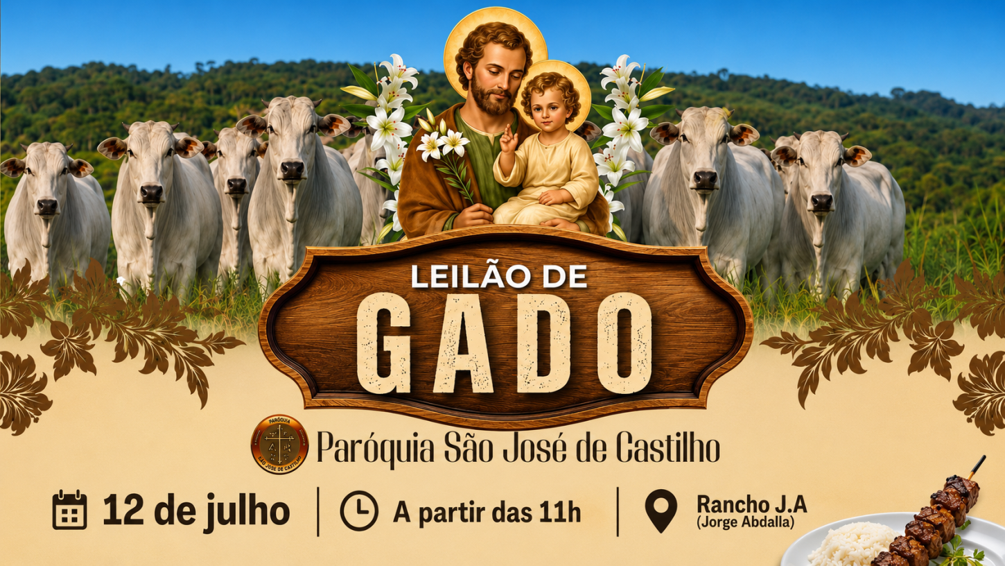 Paróquia São José de Castilho (SP) realiza Leilão de Gado neste domingo (12)