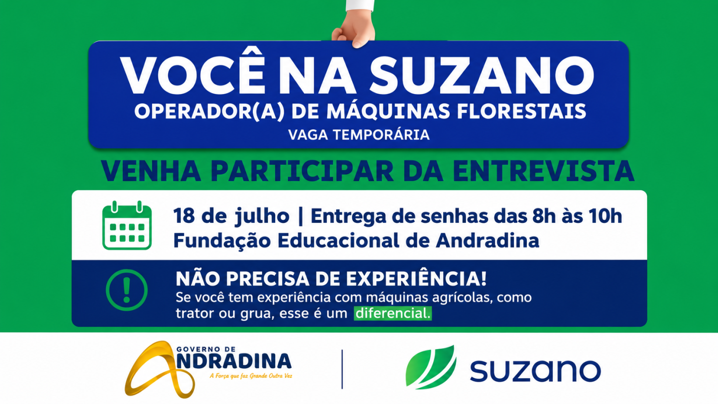 Suzano abre processo seletivo para vagas de emprego para Andradina (SP)