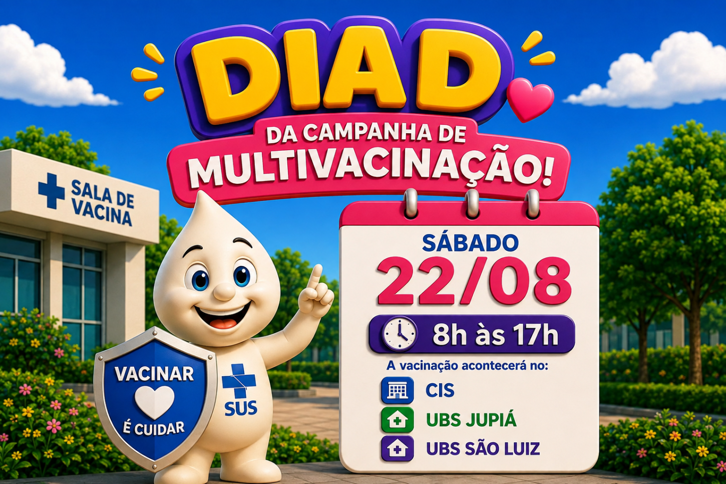 DIA D: Castilho terá 3 pontos de vacinação para crianças e adolescentes neste sábado (22)