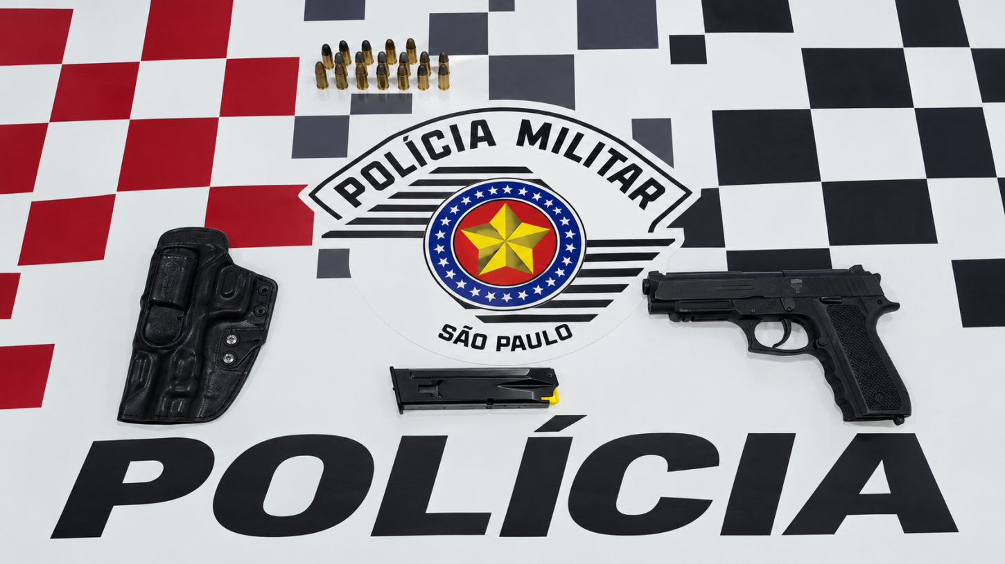 Homem é preso com pistola e munições em Ilha Solteira (SP)
