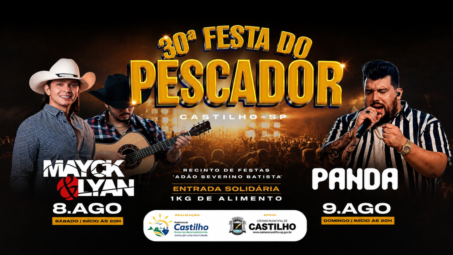 Mayck & Lyan e Panda são as grandes atrações da 30ª Festa do Pescador