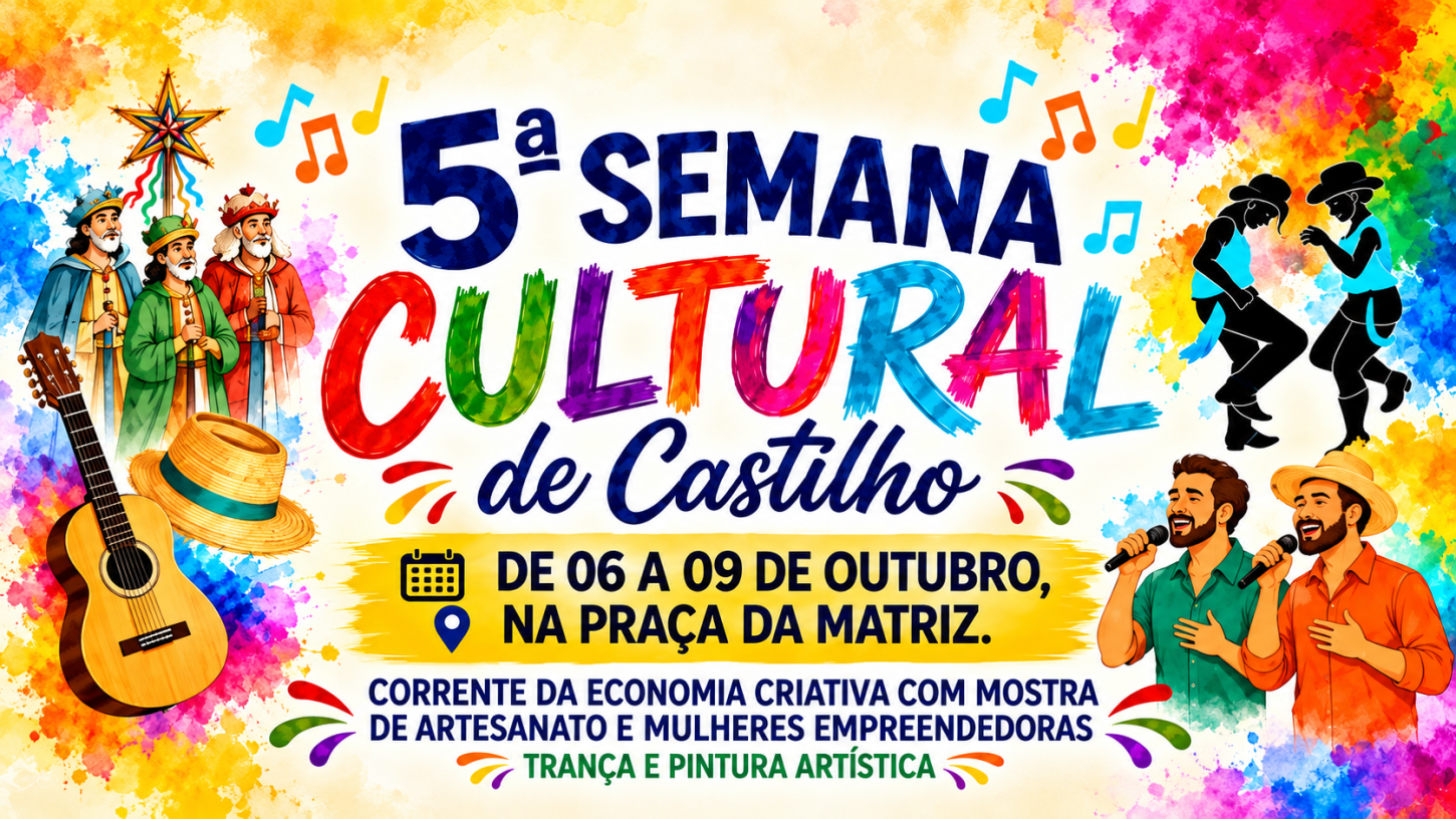 5ª Semana Cultural de Castilho (SP) terá programação especial de 6 a 9 de outubro na Praça da Matriz