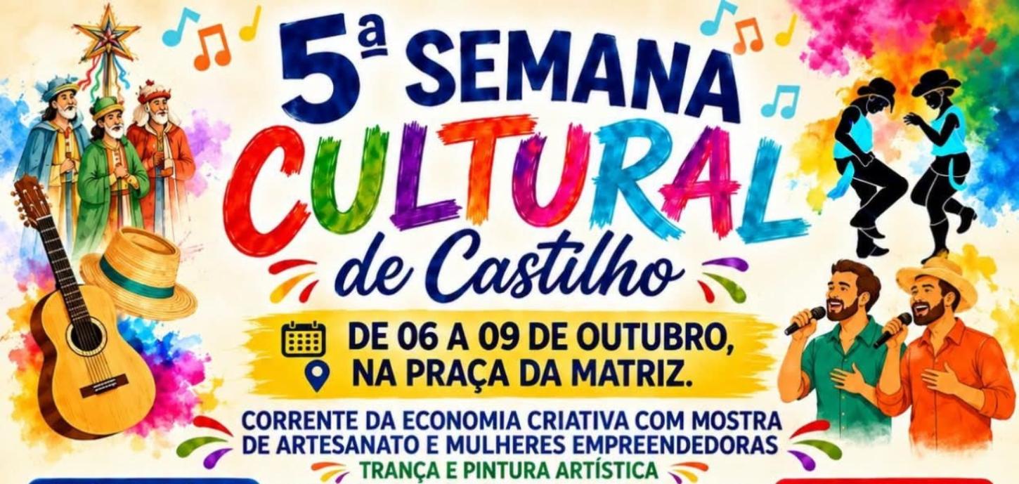 5ª Semana Cultural de Castilho termina nesta sexta-feira (9) com programação especial na Praça da Matriz