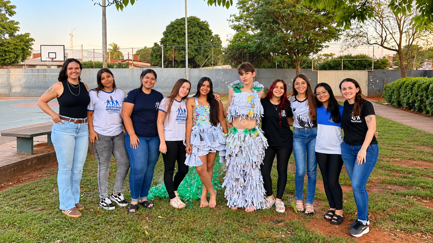 Alunos da Escola Estadual Armel Miranda desfilam sustentabilidade em Castilho (SP)
