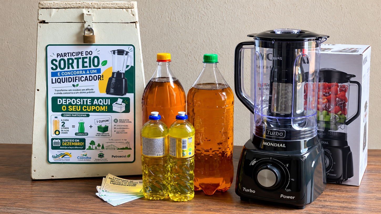 Campanha incentiva descarte correto de óleo usado e oferece prêmio de um liquidificador em Castilho (SP)