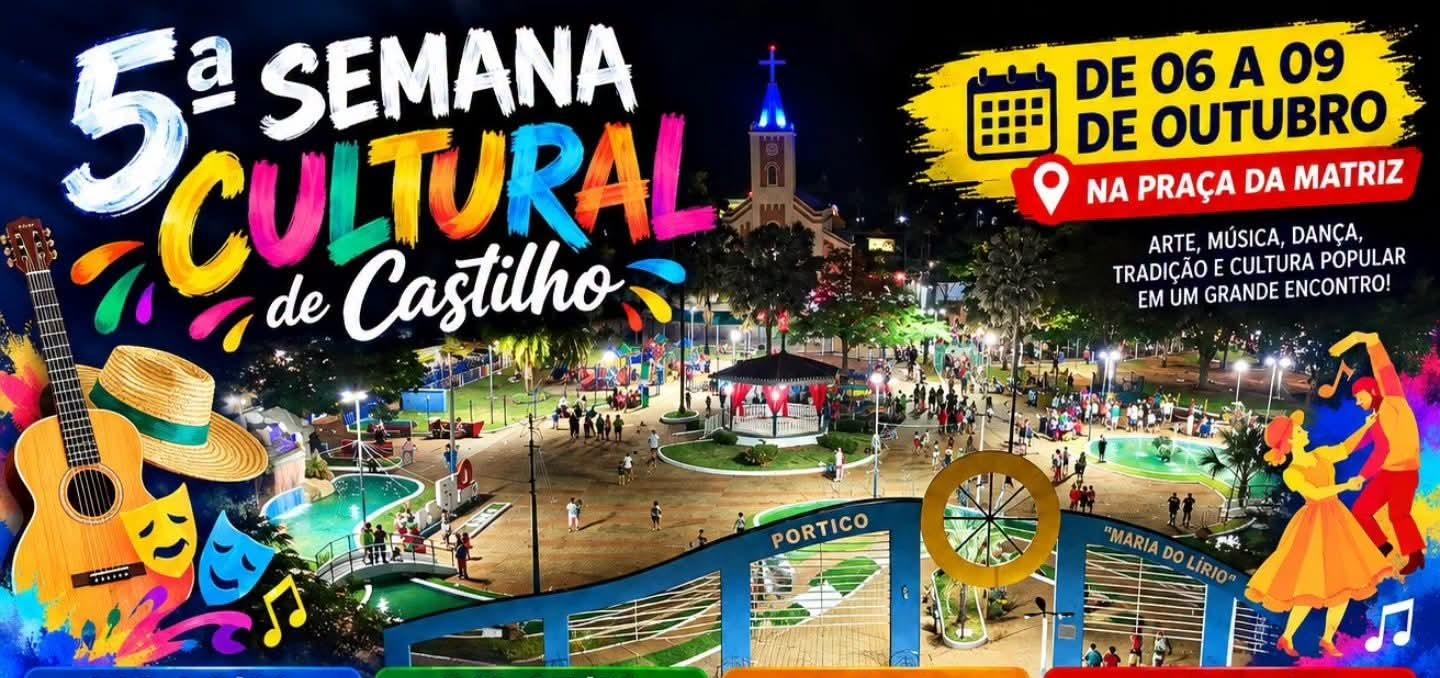 Castilho (SP) respira cultura: 5ª Semana Cultural terá quatro noites de atrações na Praça da Matriz
