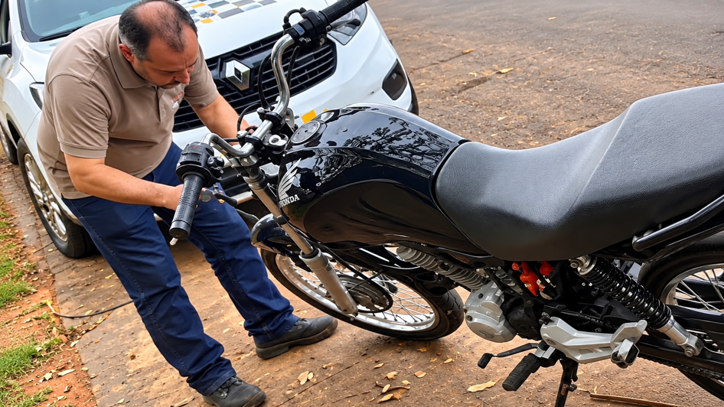 Policia Militar recupera moto e prende dois homens por furto em Andradina (SP)